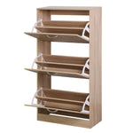 3 Layers Entryway Free Standing Wooden Shoe Rack Storage Organizer_10