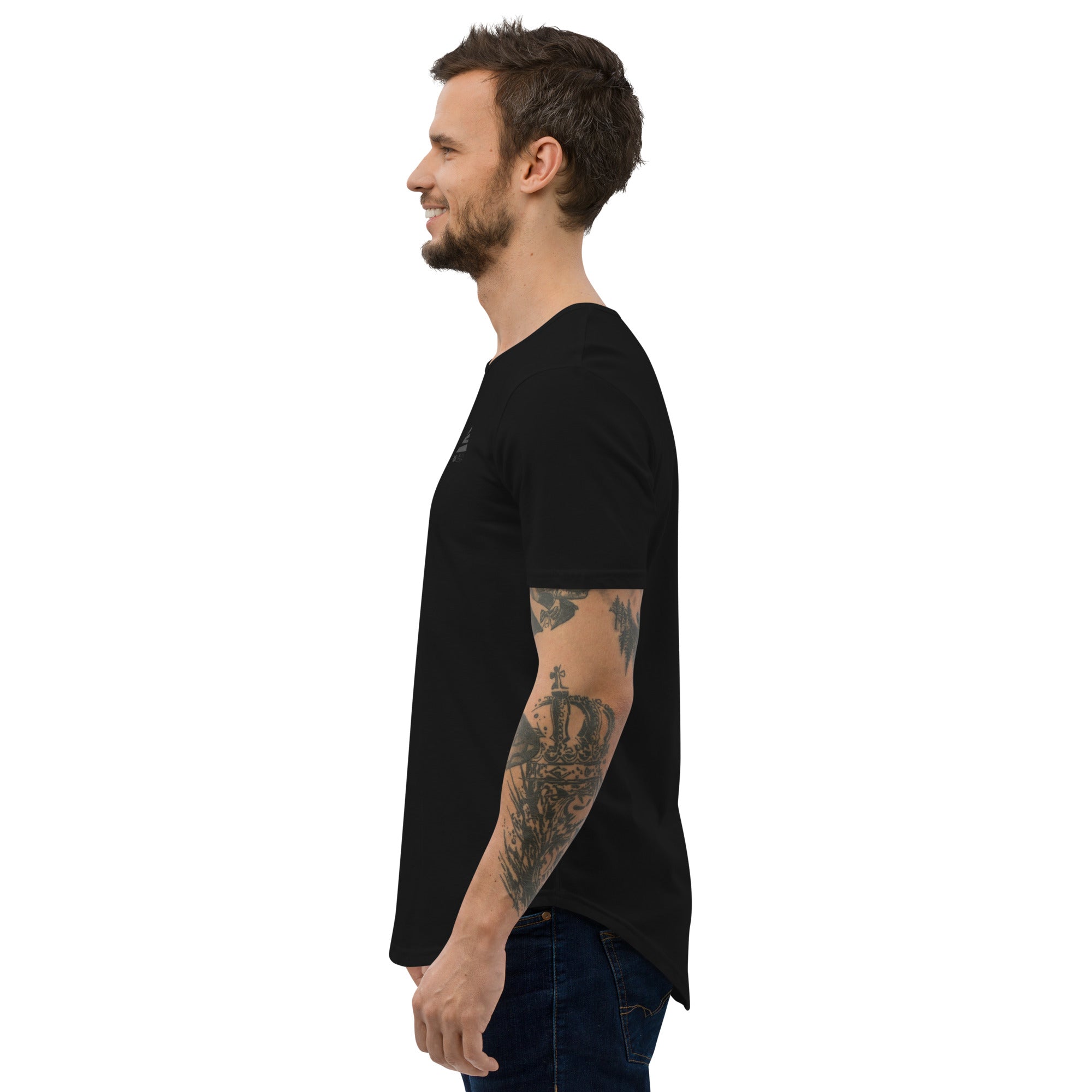 T-shirt à ourlet incurvé pour hommes