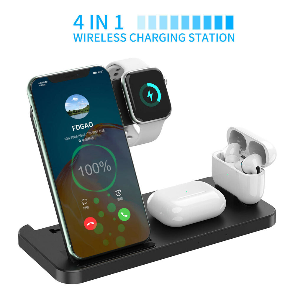 4-in-1 Wireless Fast Charging Station for QI Devices- USB Powered_8